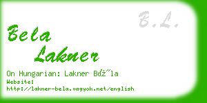 bela lakner business card